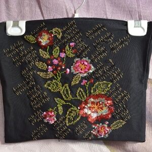 Embroidered, Sequinned, Beaded Tube Top SZ G